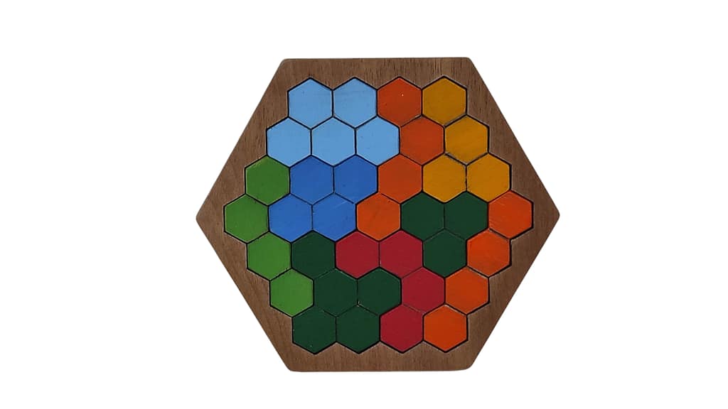 quebra cabeça hexagonal