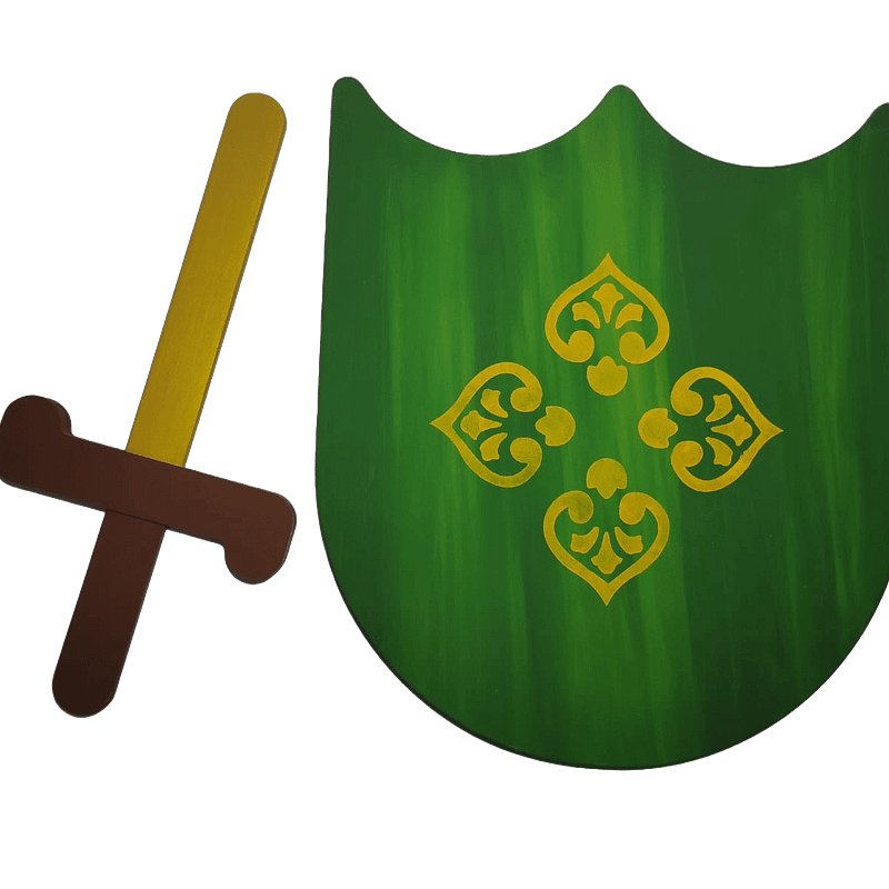 Escudo e espada de brinquedo